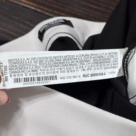 Zara Trafaluc Collection Legging Women's Black Side White Stripe Ponte Size M - Picture 6 of 16